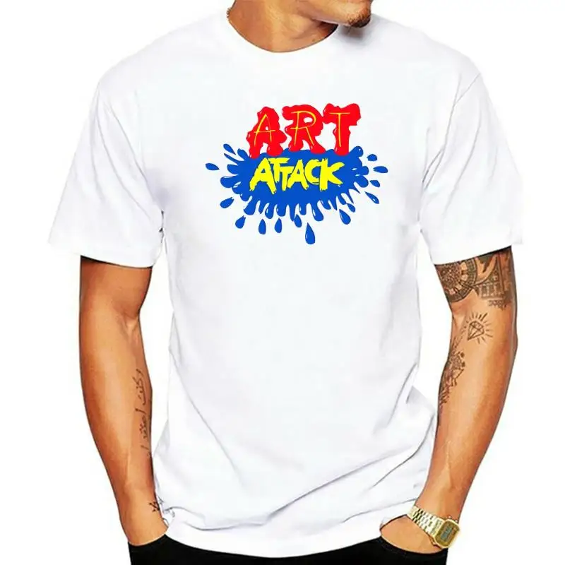 Retro British TV Series Art Attack T-Shirt men t shirt