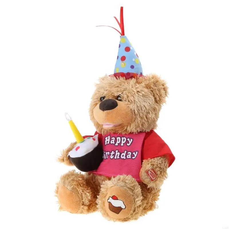 54DF Electronic Musical Bear Stuffed Animal Soft Plush Toy Home Decorations