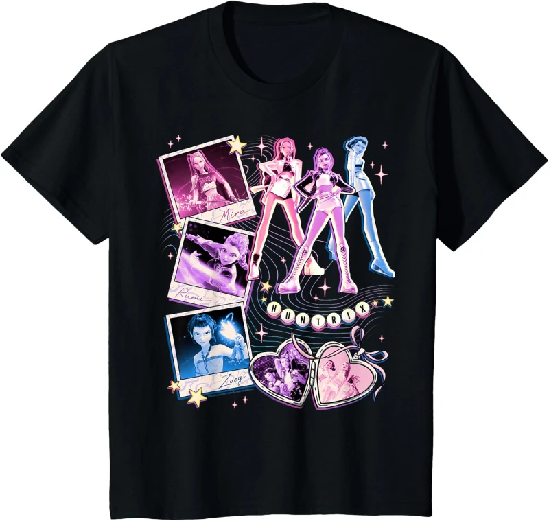 

Huntrix Demon Hunters Sweatshirt, Huntrix Girls Tee, Mira Rumi Zoey Tee, Gothic Halloween Mira Rumi & Zoey BFF's Collage T-Shirt