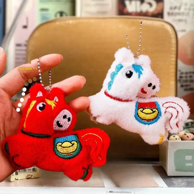 

2026 год лошади, новогодняя праздничная кукла, украшение в китайском стиле, пони, украшение со знаком зодиака, школьный рюкзак, кулон, брелок