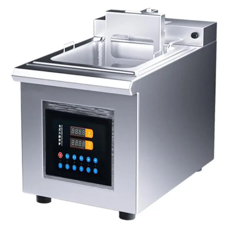 

Коммерческая настольная электрическая фритюрница из нержавеющей стали, умный таймер, автоматическая подъемная фритюрница, курица, один цилиндр, высокий