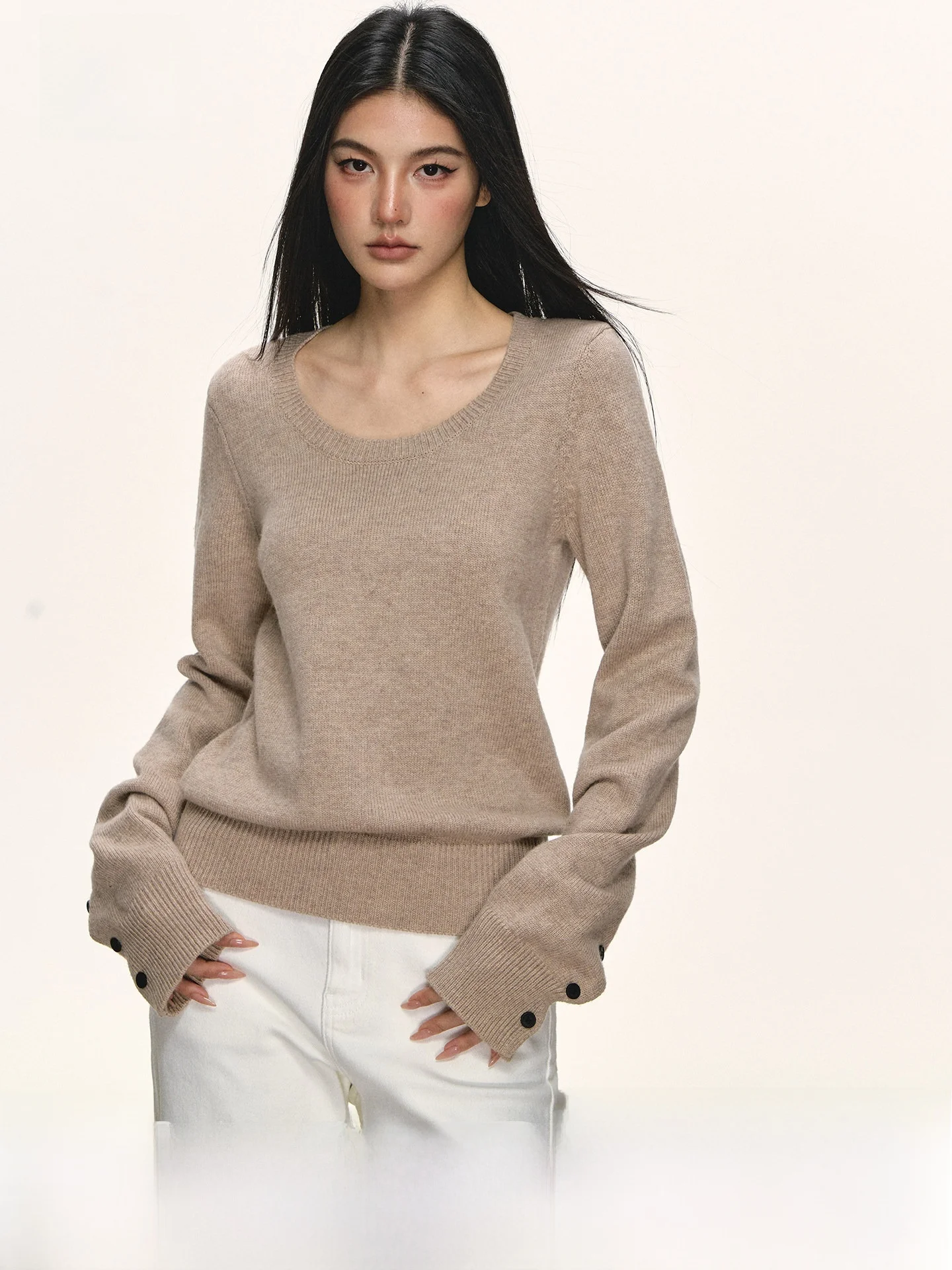 

Anna Aneae Camere Wool Knitted Top Women's Casual round Ne Slim Fit Base irt Autumn Winter Faion Comfortable Inner Wear