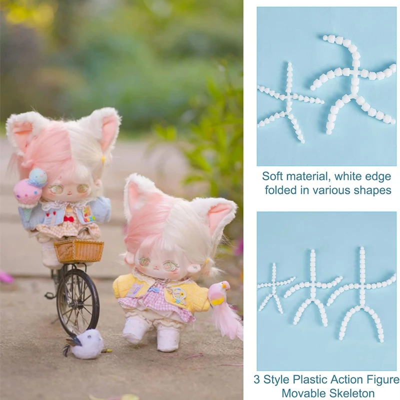 1-3 uds., 10cm, 15cm, 20cm, articulación de muñeca, versión de sonido de esqueleto, juguete de peluche articulado, enchufe de bola para muñeca DIY, accesorios de muñeca de armadura Flexible