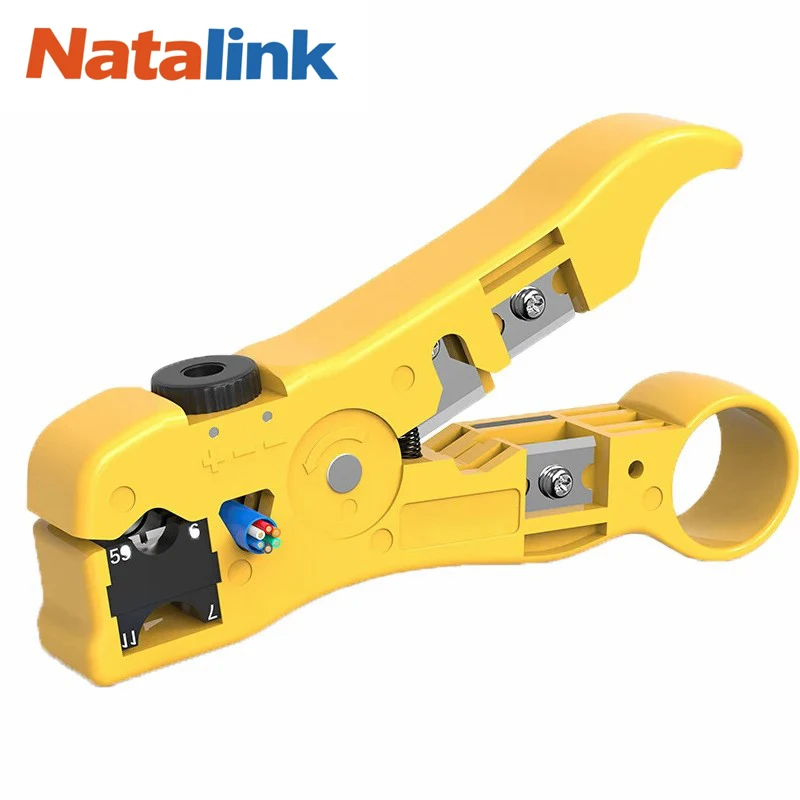 Natalink Universal Cable Wire Stripper Cutter Stripping Tool for Flat or Round UTP Cat5 Cat6 Wire Coax Coaxial