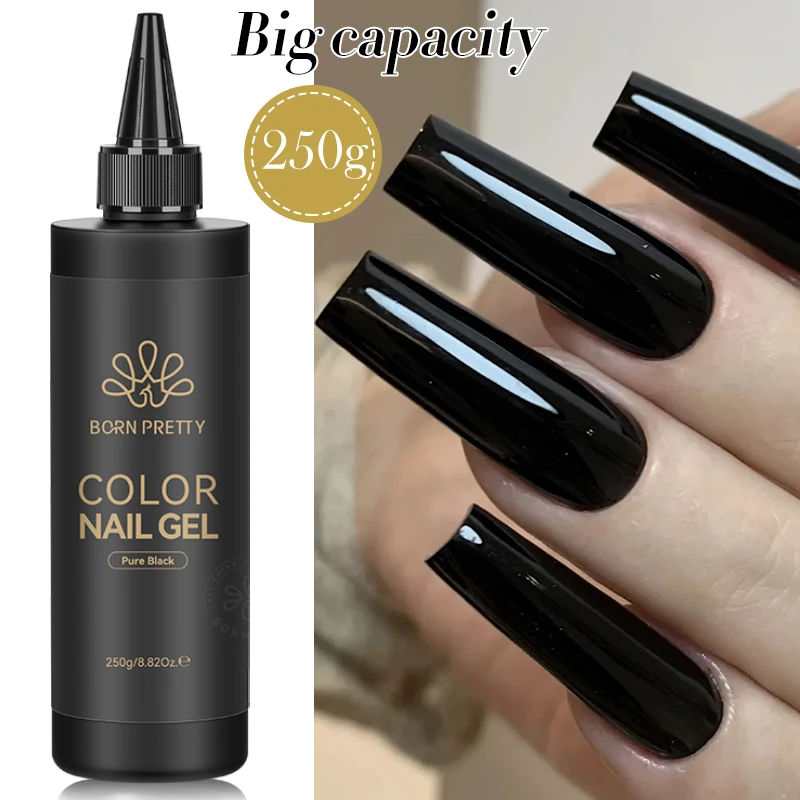 BORN PRETTY 250g Smalto per unghie gel bianco nero Smalto per unghie semipermanente Design per unghie Salone per manicure Forniture per unghie Base Top Coat