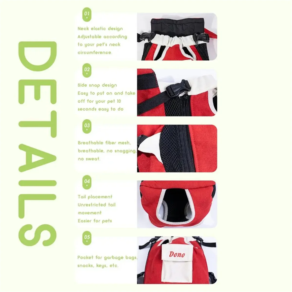Pet Backpack Carrier Cat Adjustable Carrier Bag with Legs Out Portable Puppy Accessories for Small Medium Dogs Small Pet