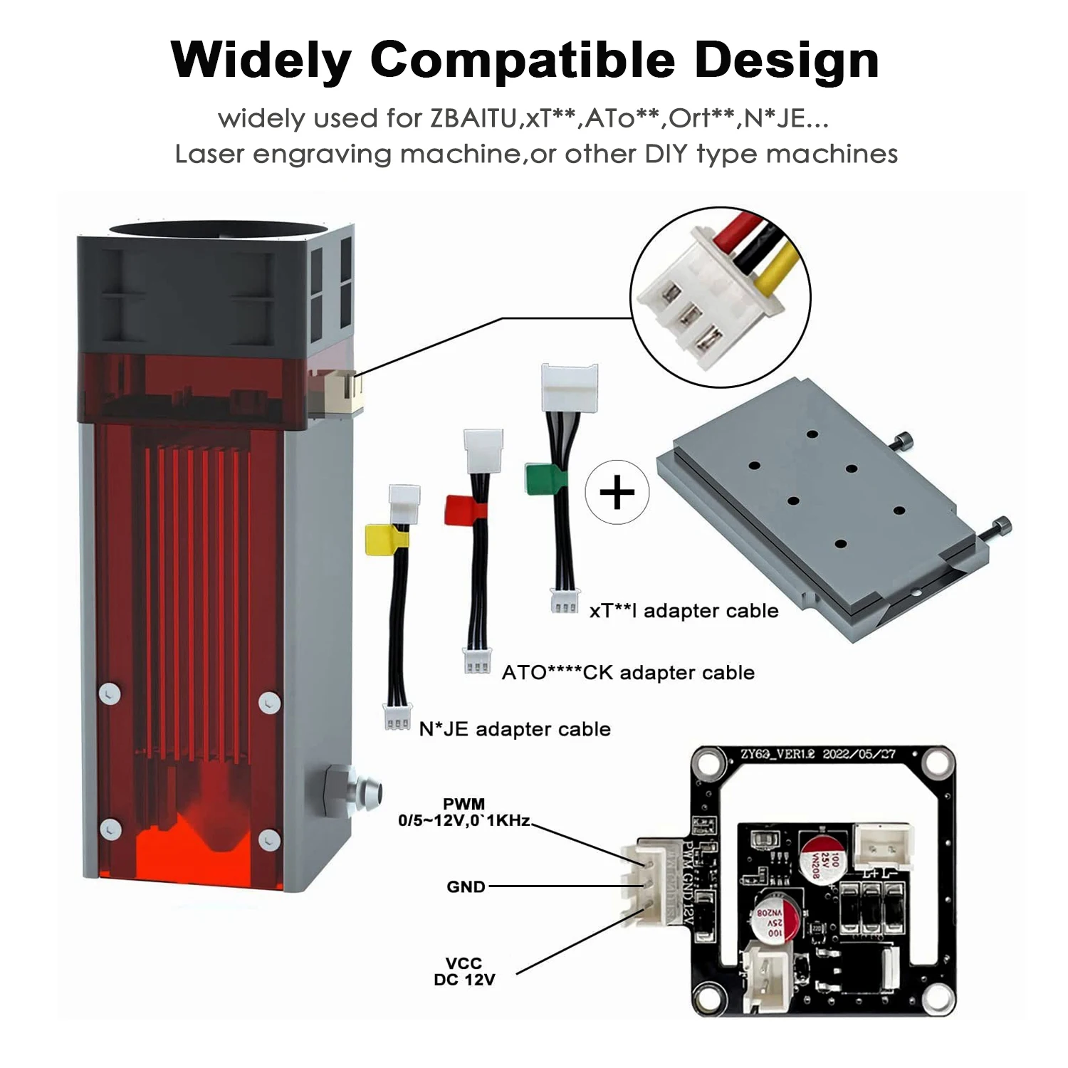 Cabeça do módulo do laser da gravura de zbaitu 10w com assistência de ar para a máquina do gravador do laser sculpfun s9/s6 atomstack a5/a5pro ortur