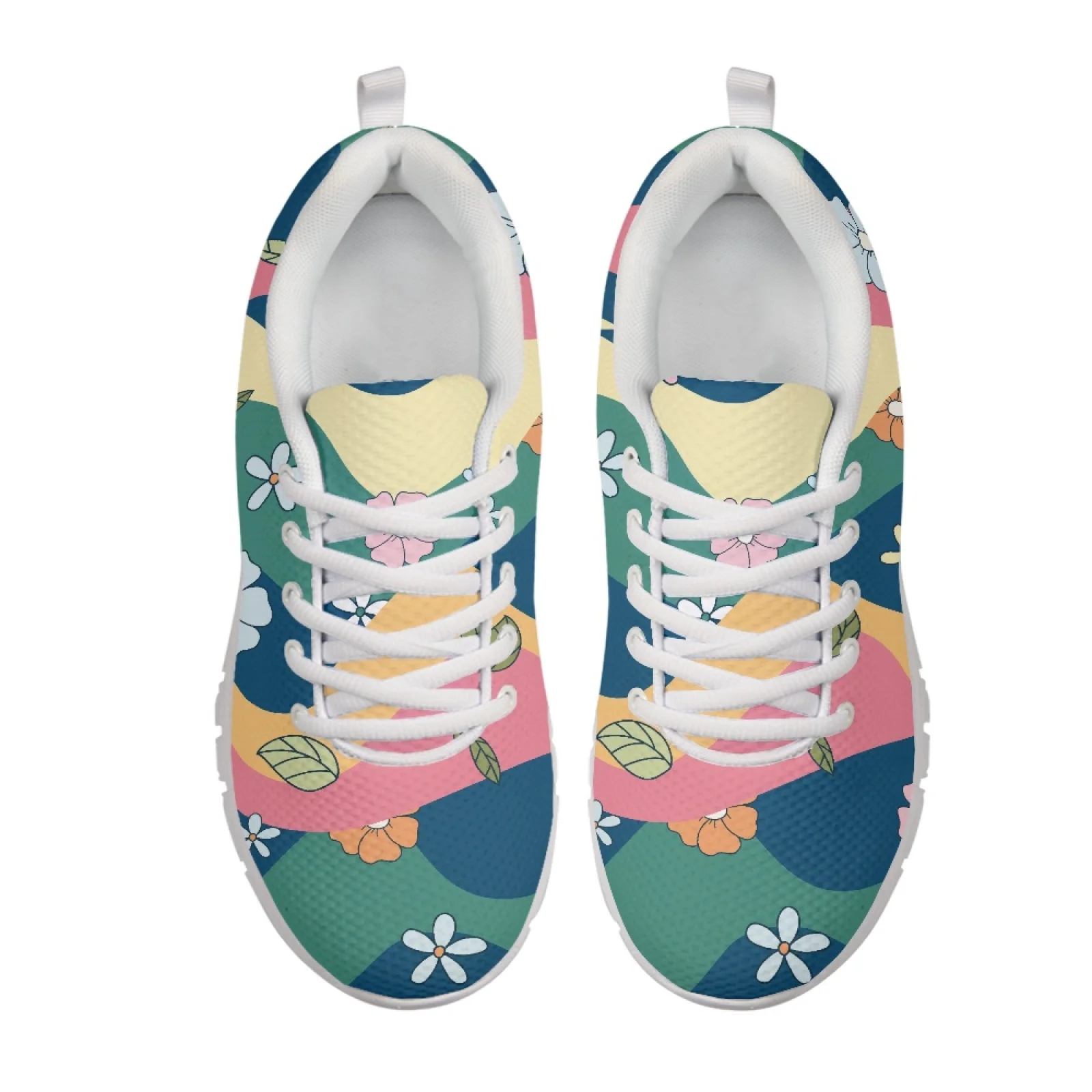 Coloranimal Lace Up Breathable Work Shoe for Men Mens Travel Training Shoes for Running Funny Flowers