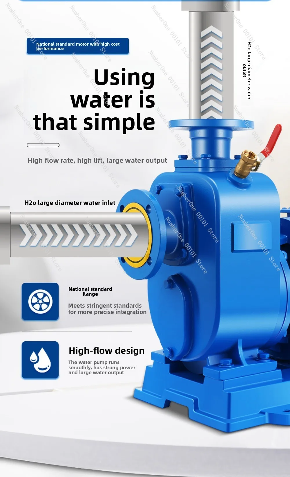 Self suction sewage pump, high-efficiency energy-saving water pump, industrial grade self suction pump