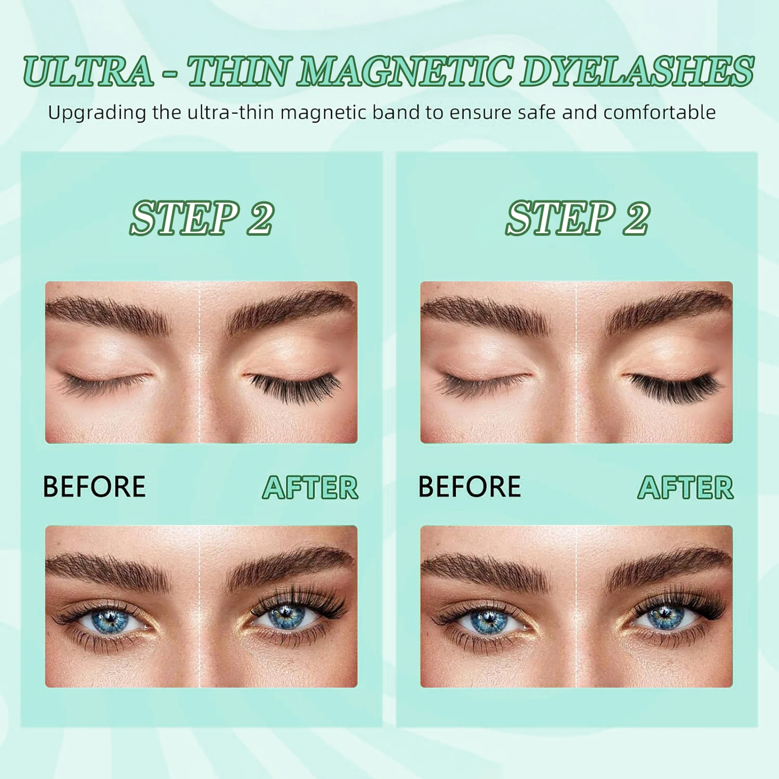 Cílios postiços magnéticos reutilizáveis, sem cola, ondulação de volume, cílios postiços para beleza, cosplay, maquiagem diy