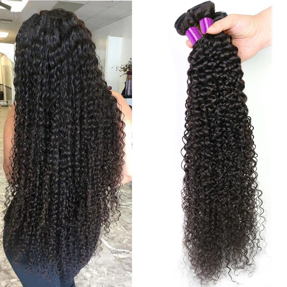 Indian Afro Kinky Curly Bundles 1/3/4PCS Human Hair Extensions Unprocessed Virgin Hair 100% Human Hair Weave Bundles Jerry Curl