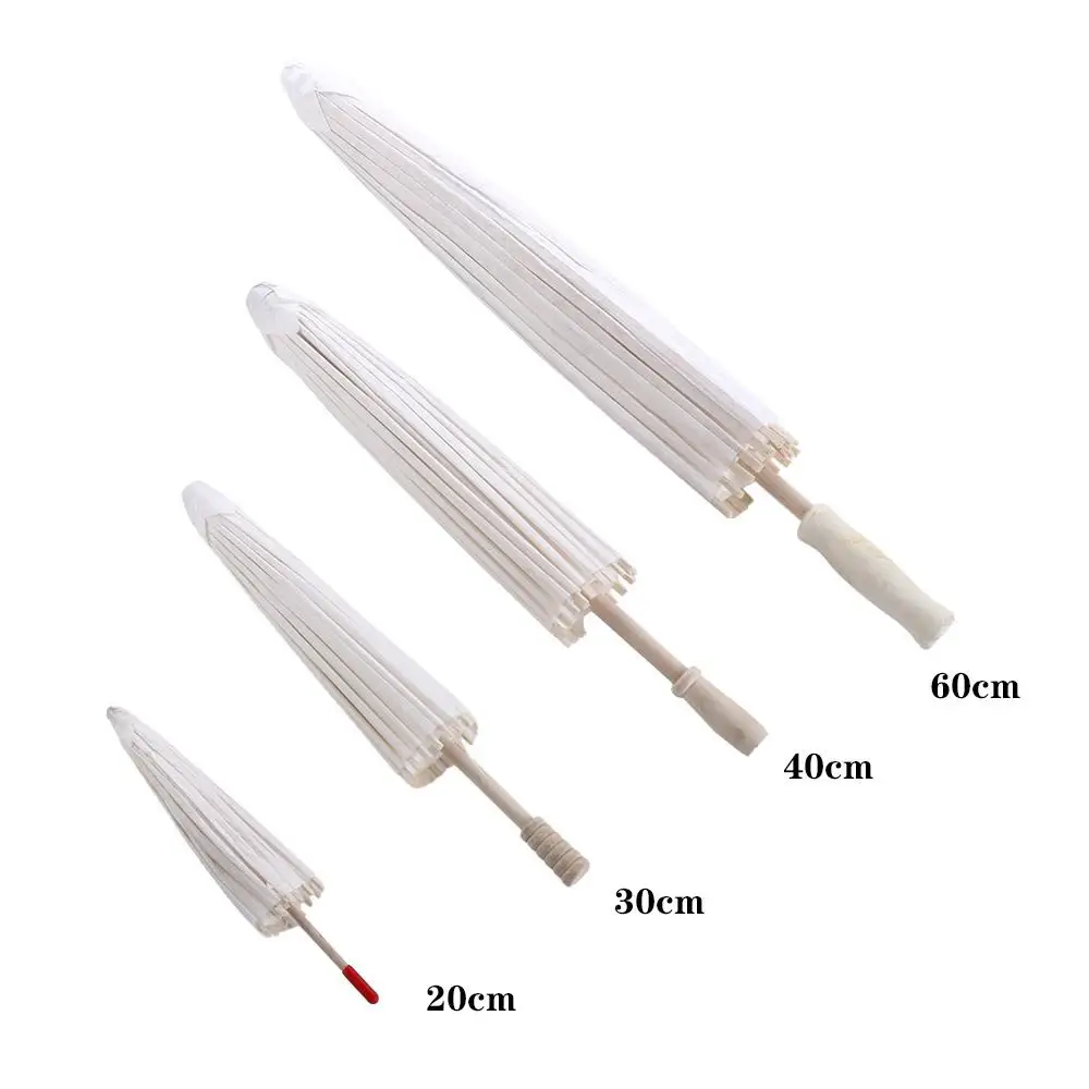 Decorative Anniversary for Baby Shower Long-handle Handmade Painting Supplies Paper Umbrella Photography Prop Dance Prop