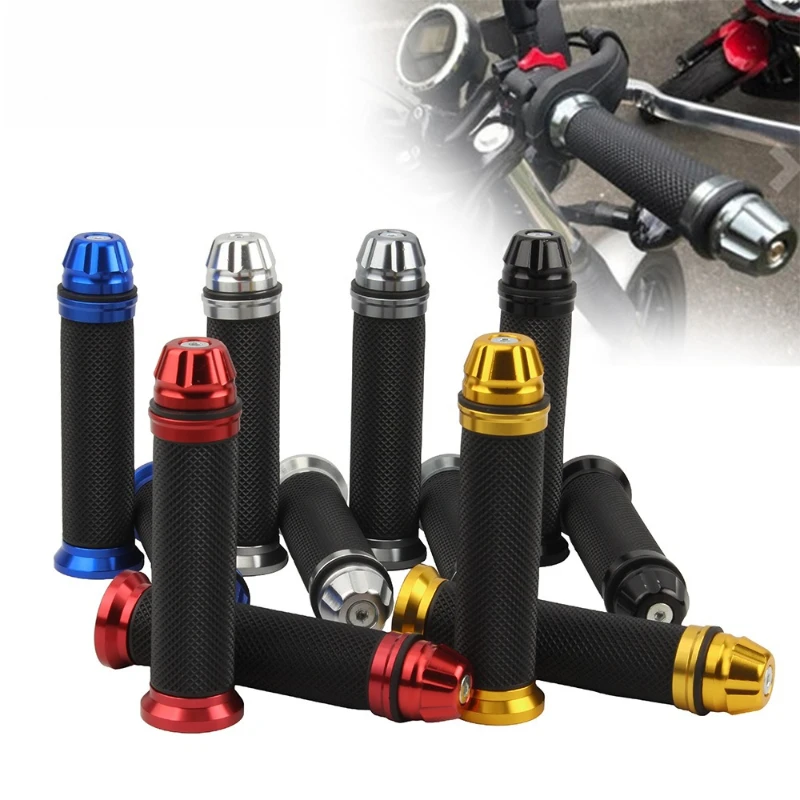 

6 inch 22-24mm motorcycle grips modified CNC aluminum rubber grips off-road handlebars rubber car grips