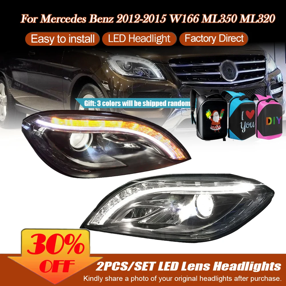 

Car Headlights For Mercedes-Benz W166 ML300 ML350 ML400 2012 2013 2014 2015 LED HeadLamp A1668205459 A1668205559 Car Accessories