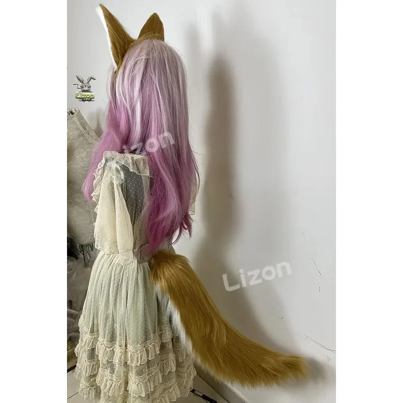 

DY20Genshin Impact Gorou Render, головные уборы для косплея, плюшевые уши, хвост, комплект, лисьи уши, хвост, может качели, лиса, мальчик, аксессуары для косплея