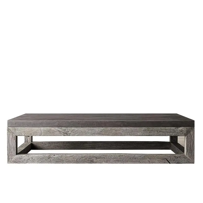 Industrial style minimalist log coffee table, modern and simple, square casual old coffee table