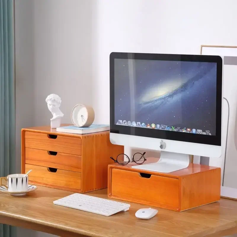 Advanced  Solid Wood Desktop Storage Drawer Multi-layer Cabinet Office  Nordic Style Functional Office Organizer