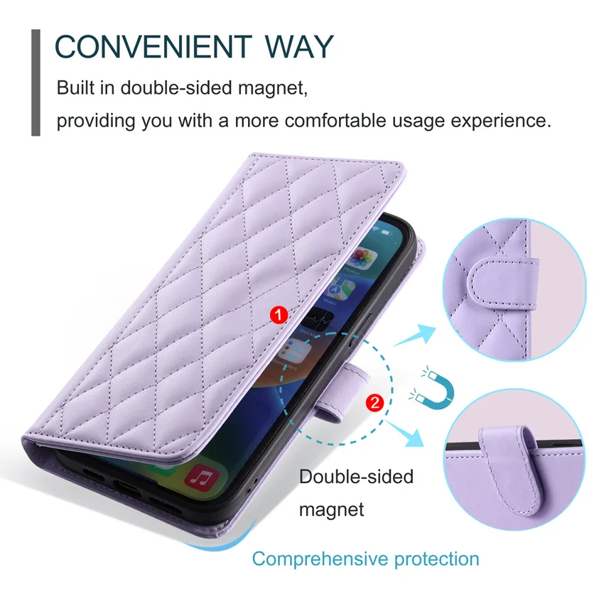 Etui na smycz Crossbody do Samsung Galaxy A05 A05S A15 A25 A35 A55 5G A04 A04S A14 A24 A34 A54 A13 A23 A33 A53 okładka książki