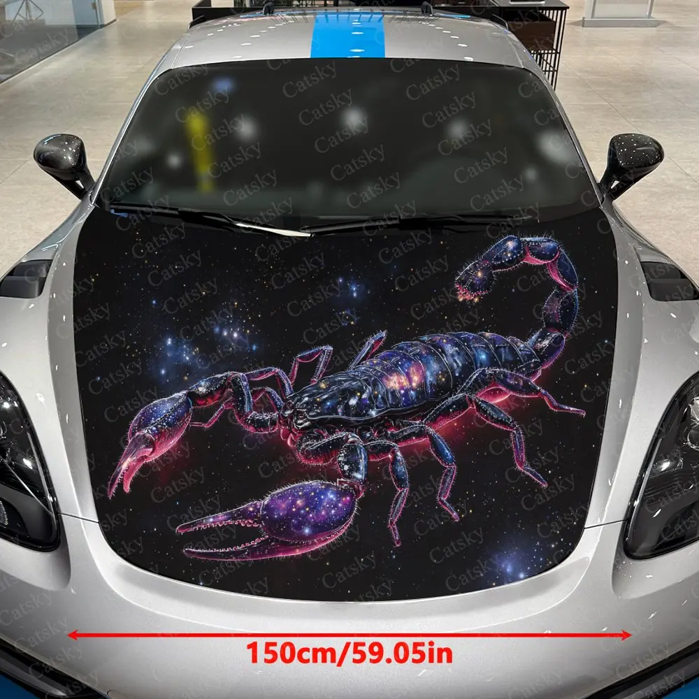 Interstellar Scorpion Car Hood Decorative Stickers. It Enhances The Aesthetic Of The Vehicle And Can Be Easily Applied To Metal