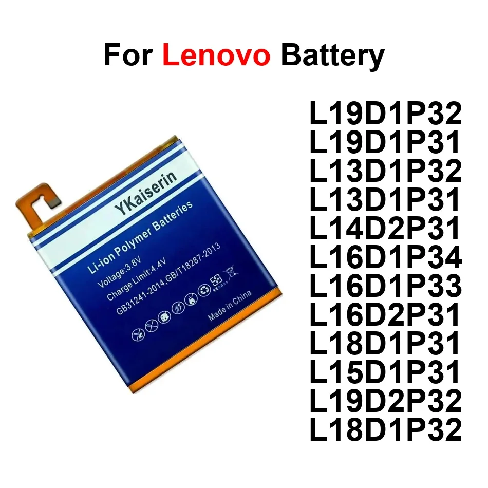 

Аккумулятор для планшетов Lenovo Pad Yoga 3, Tab E7, M10, M8, S8, YT-X705f, 2, 4, 7, 8, 10 Plus Pro, 4000-10000 мАч (модели L19D2P32, L18D1P31, L19D1P32)