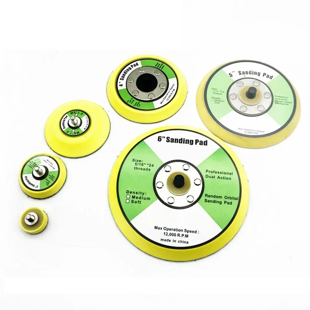 1/2/3/4/5/6 Inch M6 M8 Thread Polishing Sanding Pad Pneumatic Sander Disc Backer Plate Hook&Loop For Grinder Rotary Tool