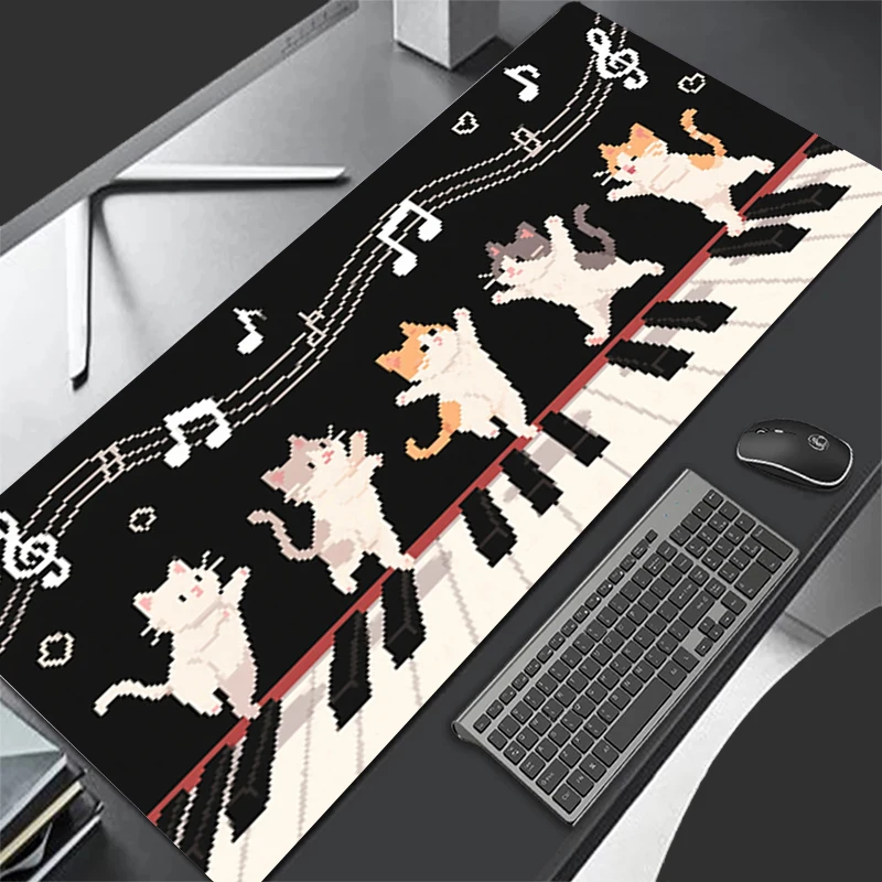 

Mouse Pad Extended Gaming Cartoon Cat Mousepad With Stitched Edges Soft Desk Mat Non-Slip Base Computer Keyboard Pad For Laptop