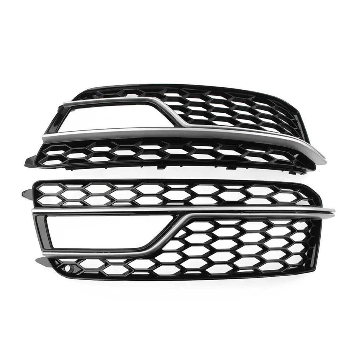 Chrome Car Front Bumper Mesh Fog Light Cover Honeycomb Grill Grille Cover for Audi S5 A5 S-Lines 2013-2016