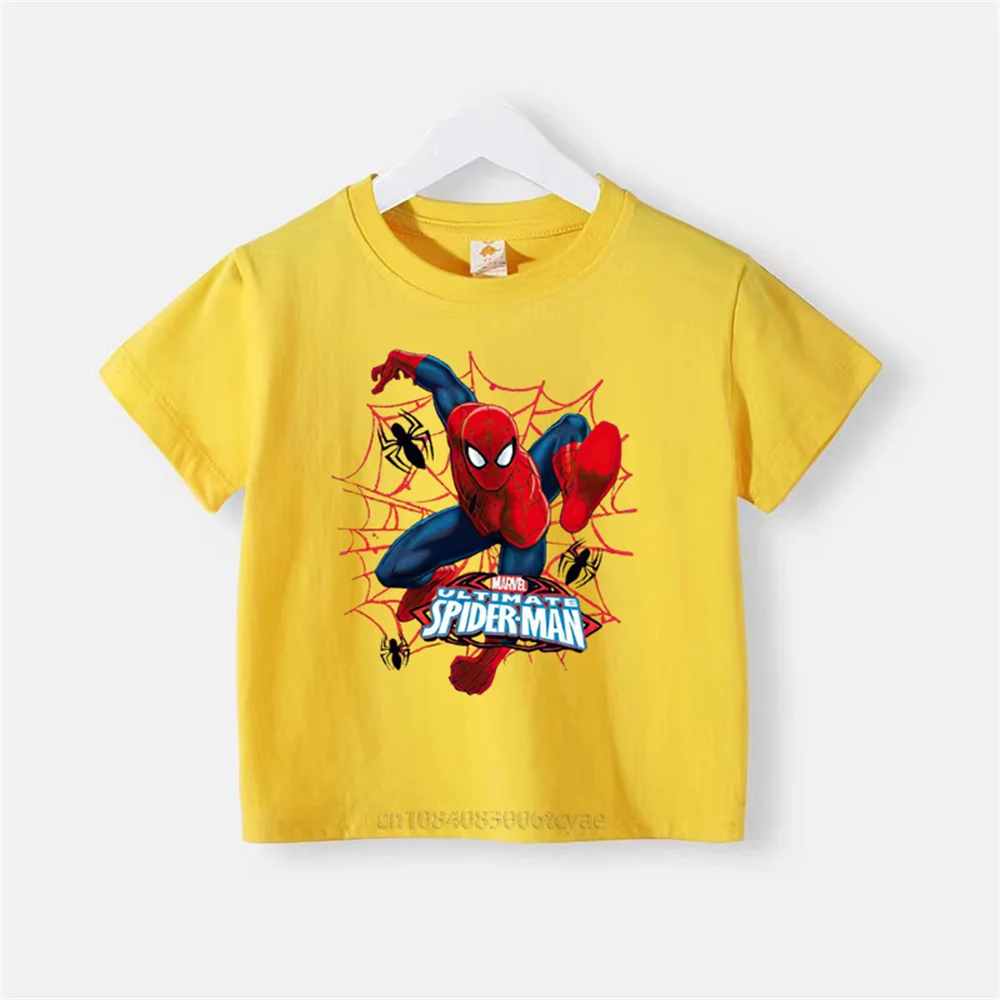 Summer Superhero Kids Baby round neck Cotton T-shirt Boys Girls Spiderman Short sleeved summer fashion casual top clothing