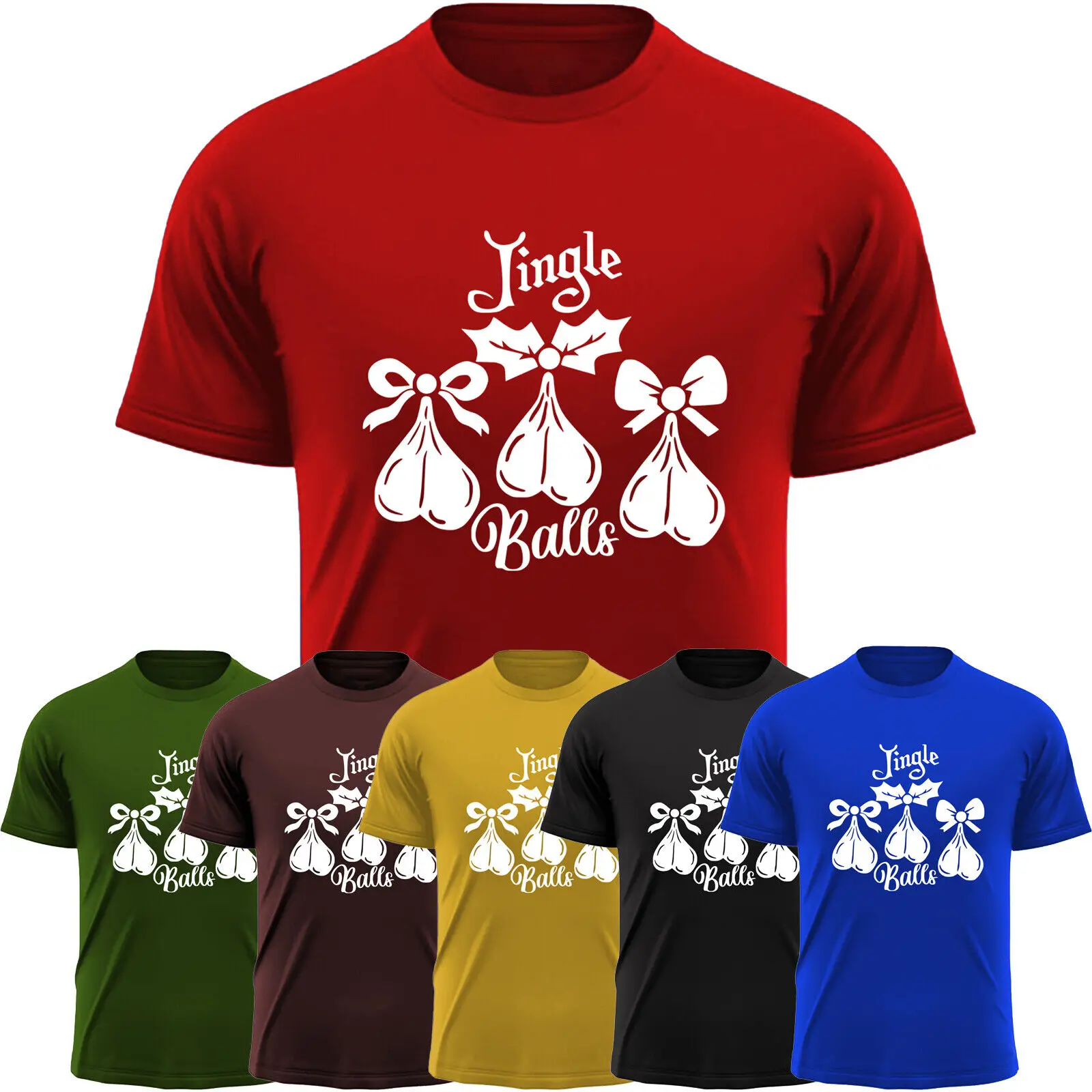 Men's Christmas Jingle Balls Funny Short Sleeve T-Shirt New USA Graphic Gift Tee