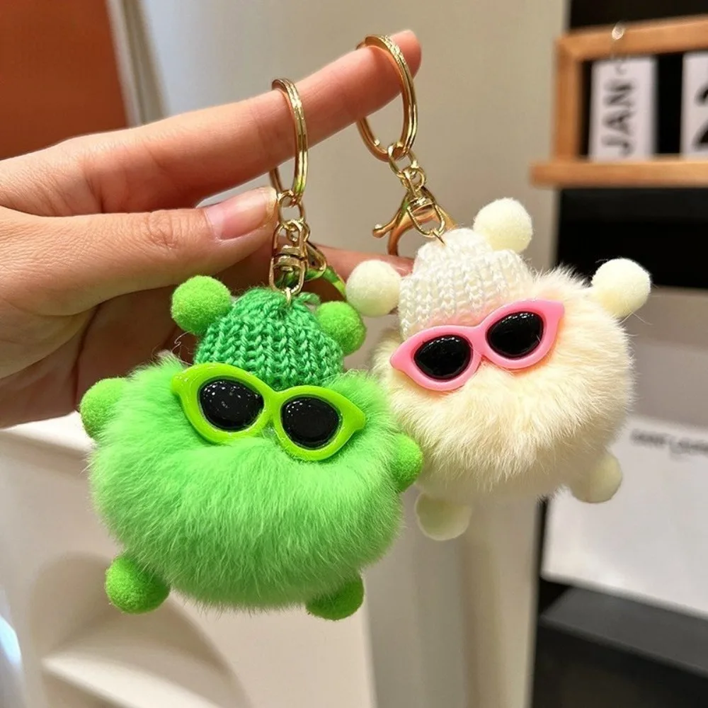 Plush Keychain Elf Rex Rabbit Hair Pendant Imitation Plush Pendant Coal Ball Colorful Cute Creative Bag Pendant