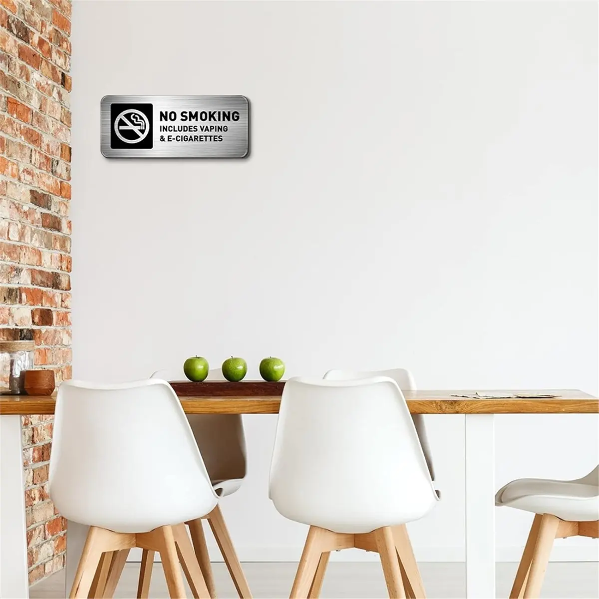 ABUA 8 Pieces No Smoking Sign 7 X 3 Inch No Signs Adhesive Metal Industrial Warning Marker for Office Outdoor Indoor Supplies