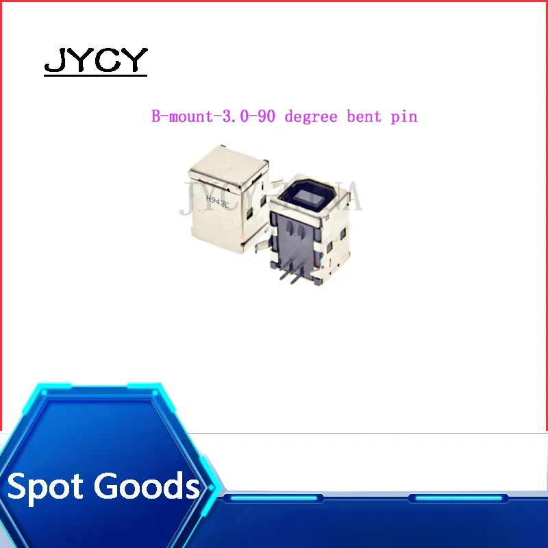 1pcs B-mount-3.0-90 degree bent pin UC11123-11KA-4F USB B-type 90 degree 4-pin female connector for printers