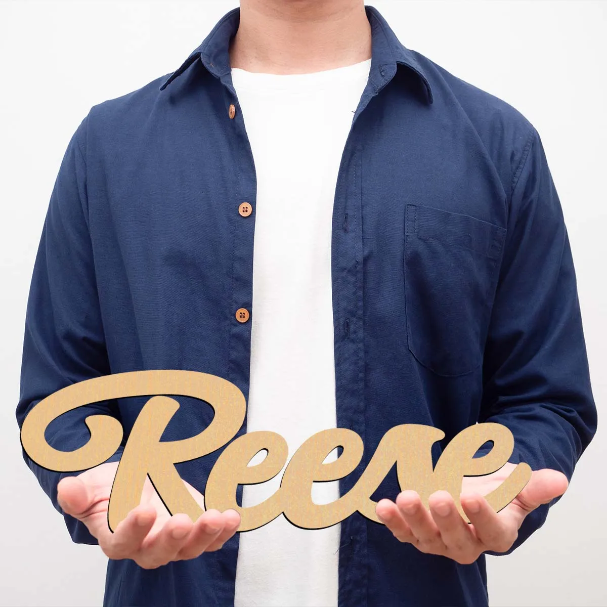 1 pz NUOVO Reese esempio Testo personalizzato Materiale in legno Targa in legno Decorazione in legno Decorazione per appendere la porta con orientamento verticale