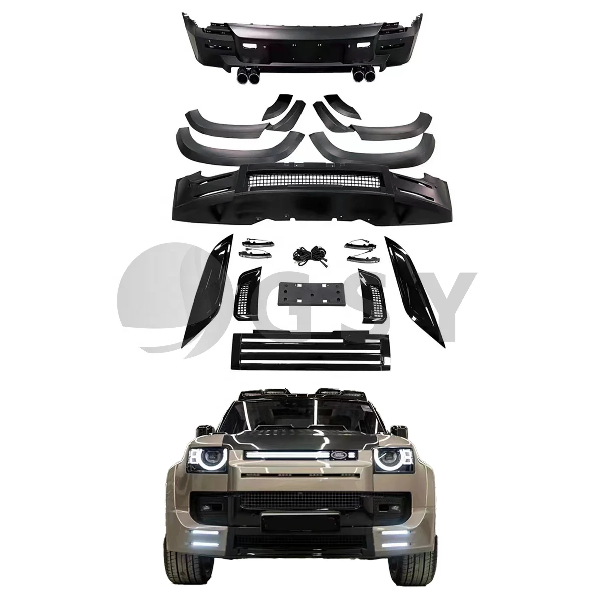 Factory wholesale Front bumper Tail pipes Land Rover Defender Body Kit for Land Rover Defender