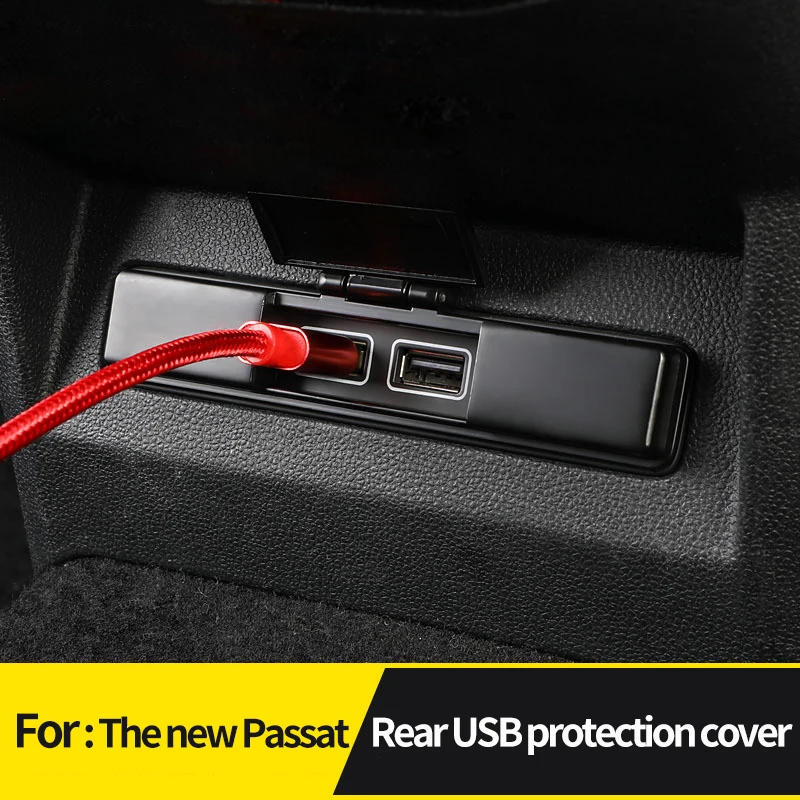 Car Center USB Equip Charging Port Protective Cover Dust-proof Frame For For volkswagen passat vw modification car accessories