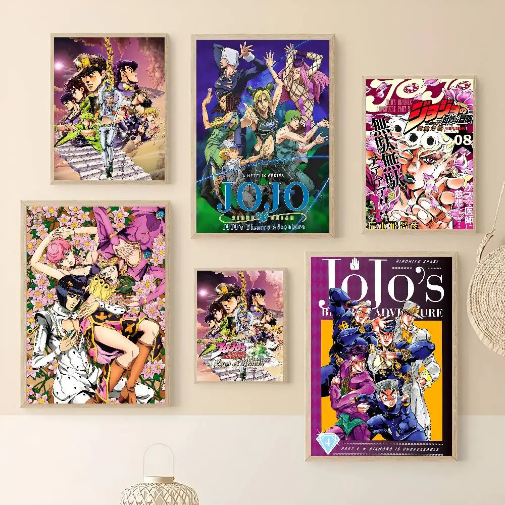 Classic Manga Anime J-JoJo DIY Sticky Poster Vintage Room Bar Cafe Decor Home Decor