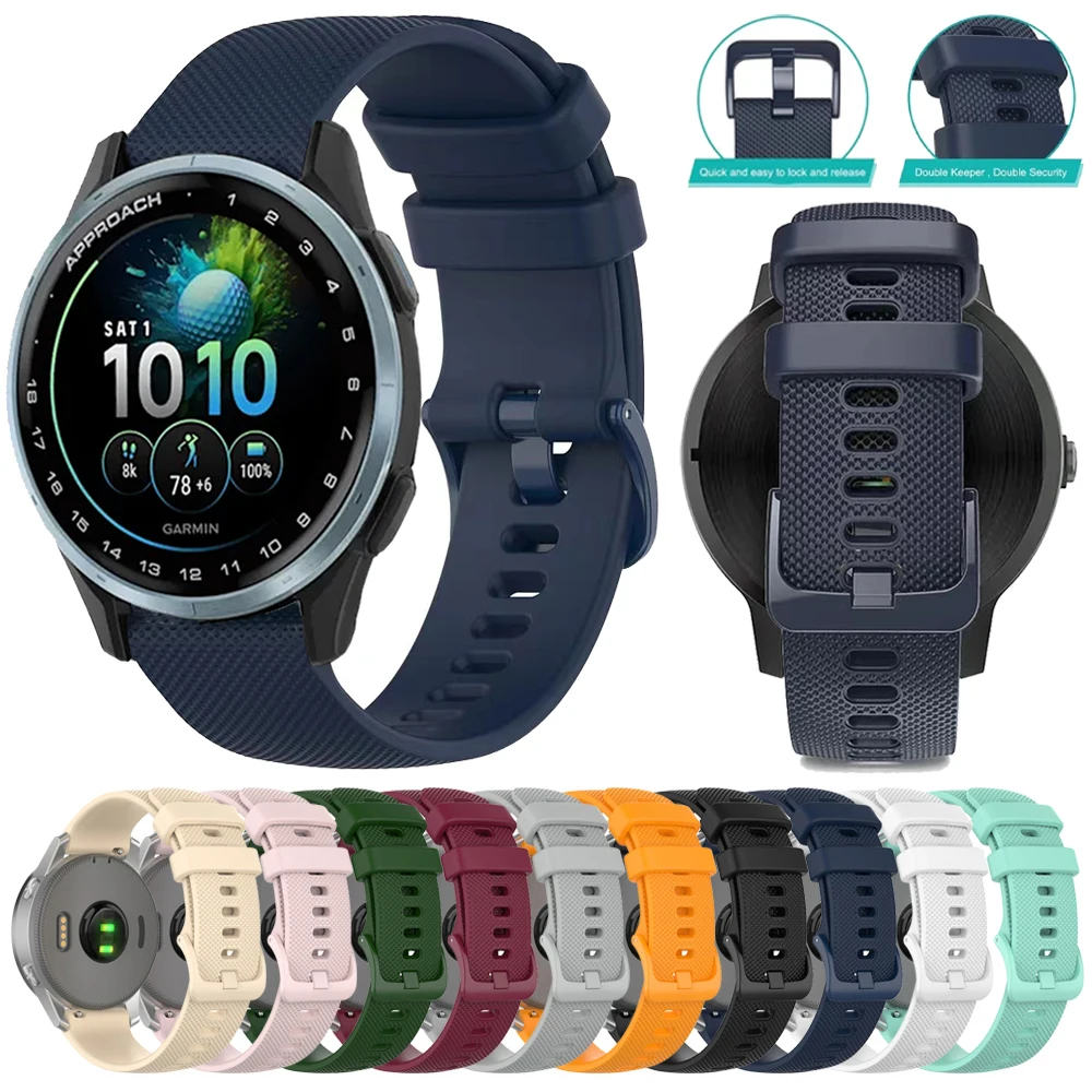 Silikon 20 22mm Uhrenarmband für Garmin Approach J1 Sportarmband Forerunner 570 265 255 165 Vivoactive 6 5 Venu 4 3 Sq 2 Armband