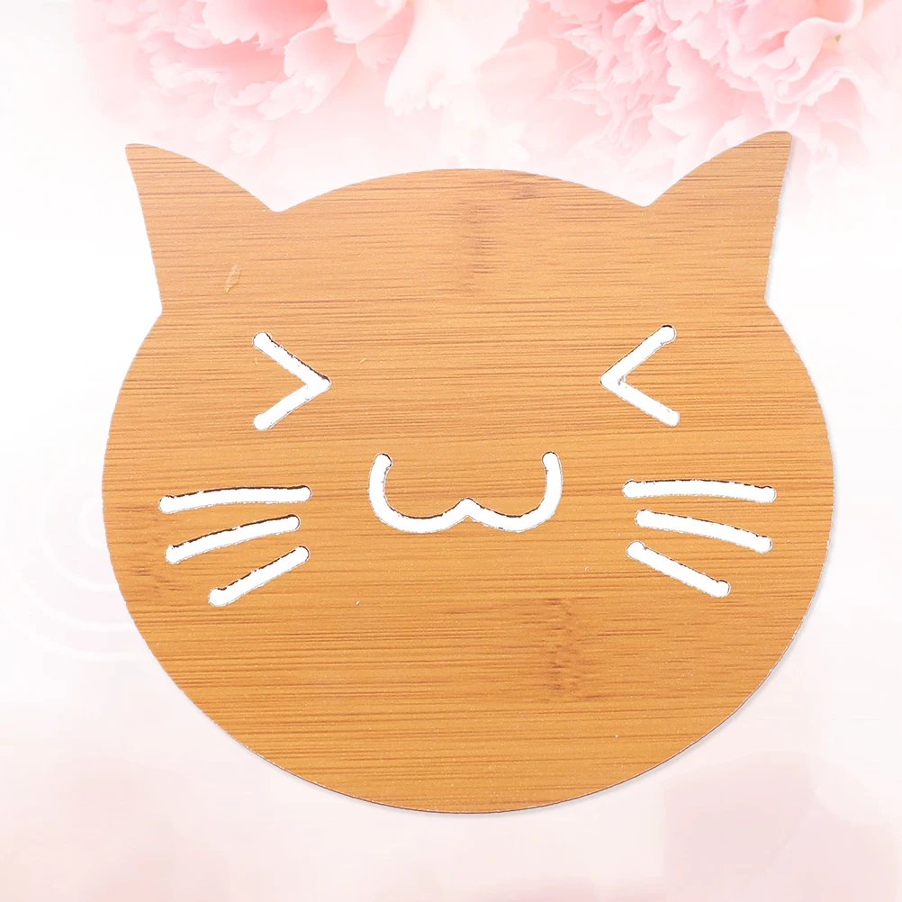 

6 Pcs Cartoon Wood Coasters Cup Bowl Coaster Mats Furniture Bowl Holder Heat Resistant Moisture Cup Mats Proof