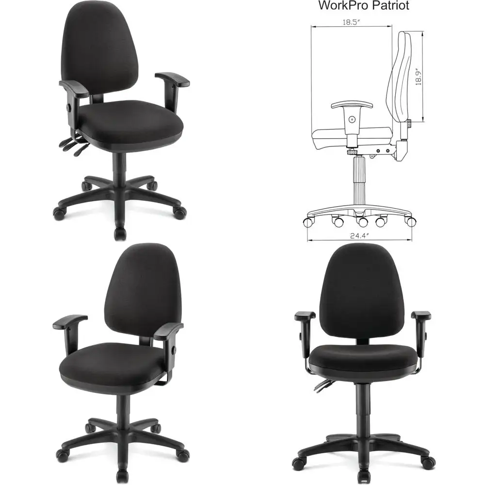 ®   Patriot Multifunktions-Taskessel aus ergonomischem Stoff, schwarz, bifma-konform