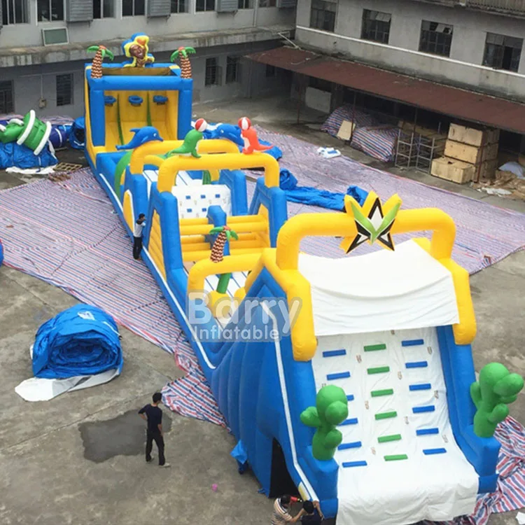 

PVC Large Colorful Infla Obstacle Course for Adults Kids Assault Race Course for Commercial Event Use