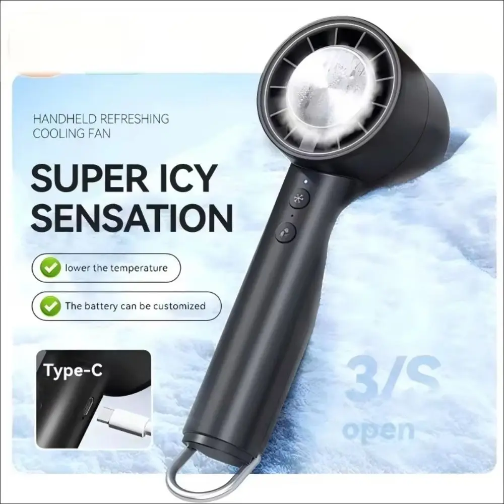

Cooling Ice Sensation Hurricane Fan High Wind Power Ice Pack/Digital Display Personal Cooling Fan Mountaineering Buckle