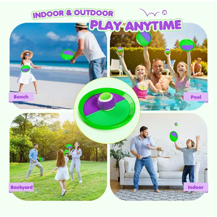 ชุดของเล่นโยนและจับลูกบอล รุ่นอัพเกรด เกมกลางแจ้งสำหรับทั้งครอบครัว กันน้ำ เหมาะสำหรับเล่นที่ชายหาด สระว่ายน้ำ และสนามหญ้า ของขวัญสุดคลาสสิก