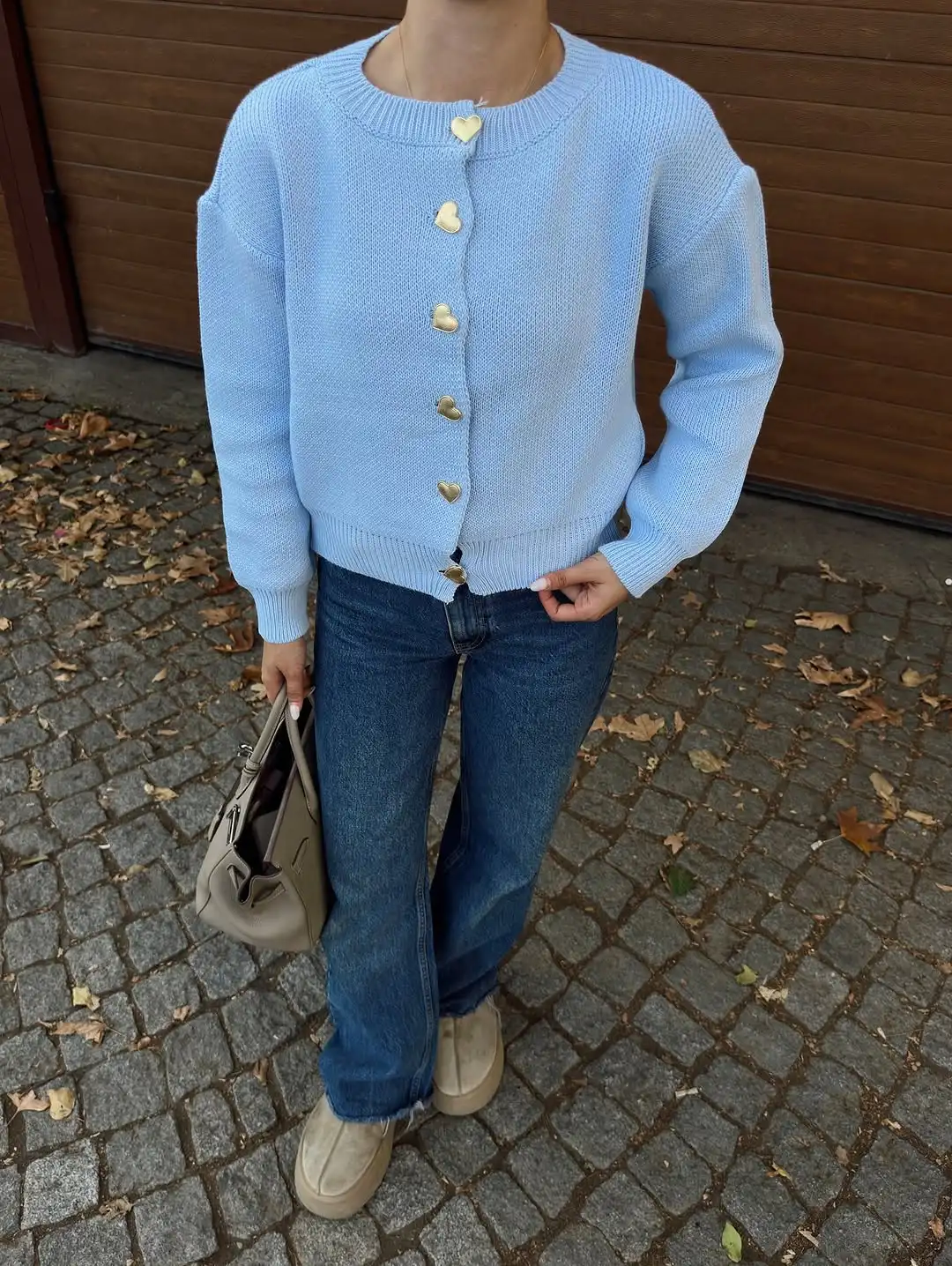 Suéter informal de punto de Color liso para mujer, cárdigan holgado de manga larga con cuello redondo a la moda, prendas de vestir para ir al trabajo