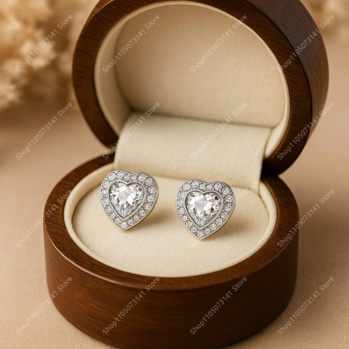 

Gorgeous and Elegant Silver Heart shaped Earrings Sparkling Wedding Party Fashion Versatile Jewelry - Lover's Gift