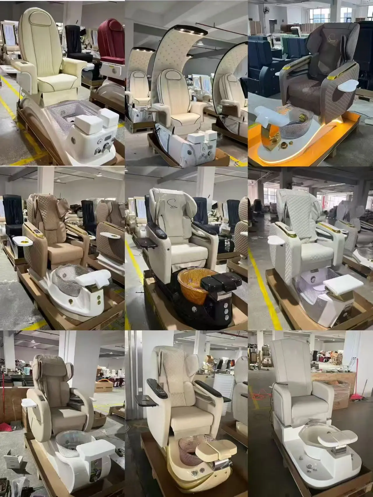 Luxuriöser Pediküre-Stuhl für Nagelstudios, mit elektrischer Rückenmassage, ausgestattet mit Surfpumpe und Abflusspumpe, individuell anpassbar. – Detail 19