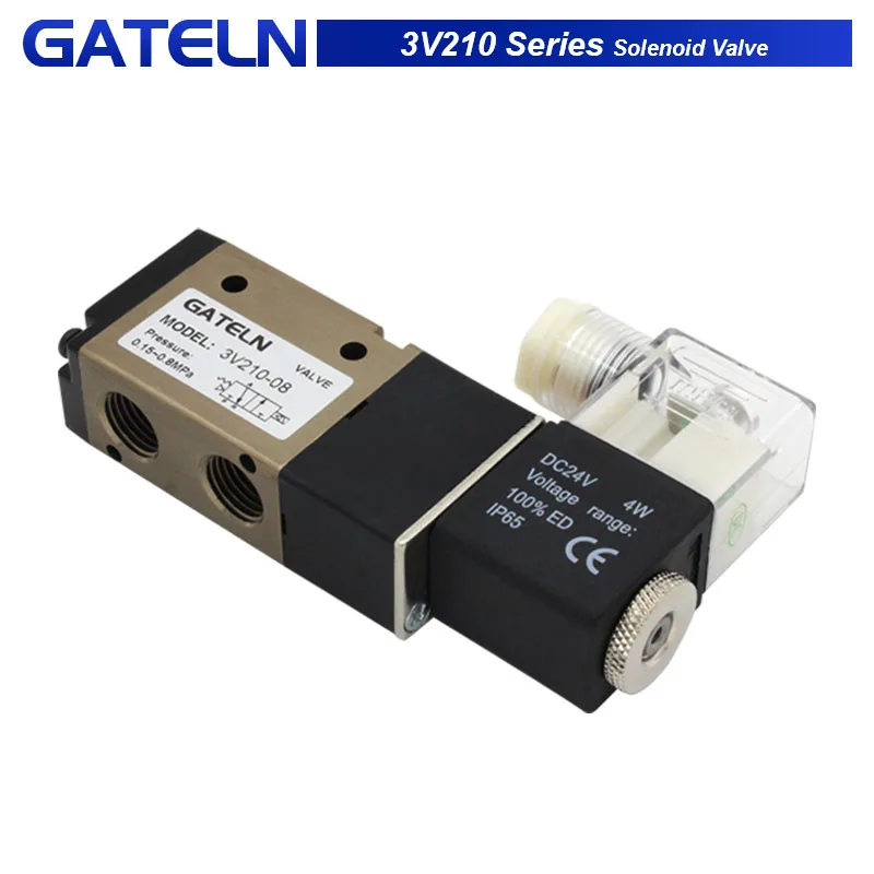 High quality 3 Way Port 2 Position 3V210-08 DC12V 24V AC220V Pneumatic Air Solenoid Valve Electric Control Gas Magnetic Valve