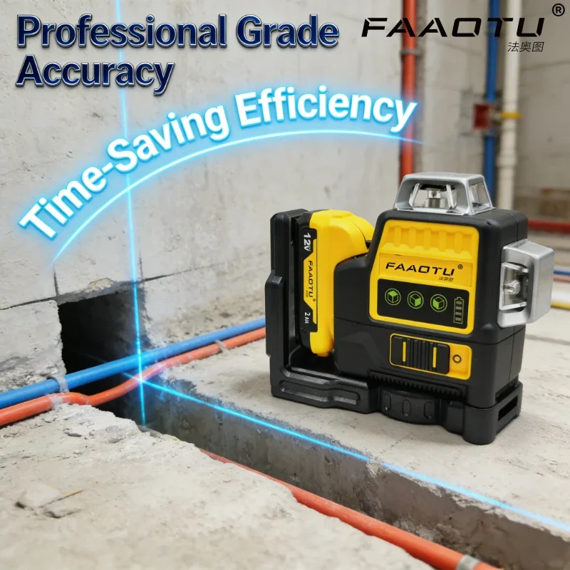 FAAOTU 12V Green Beam Laser Level, Same Tough Reliability as DW, Perfect for Construction Suitable for DW battery