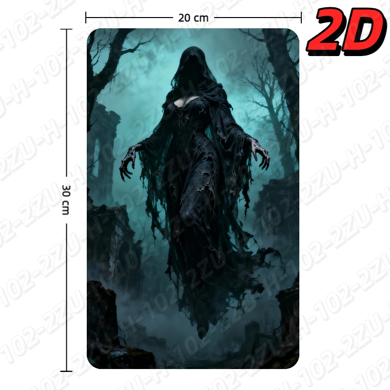 فن الحائط القوطي: مشهد إيري بغطاء للرأس وأطلال - ديكور معدني متين من الألومنيوم