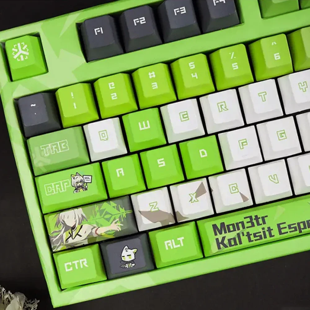108 Arknights Endfield Keycaps PBT Dye Subbed Backlit Keycaps Cartoon Anime Gaming Key Caps For ANSI 61 87 104 Layouts Keyboard