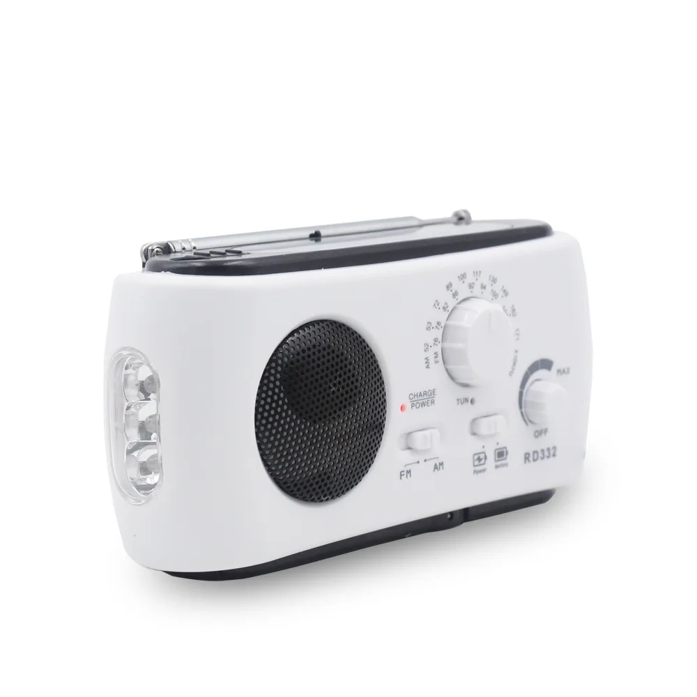RD332 Multi-function Radio Multi-function Radio Solar Hand Self-Electric LED Flashlight Emergency Mobile Phone Charging